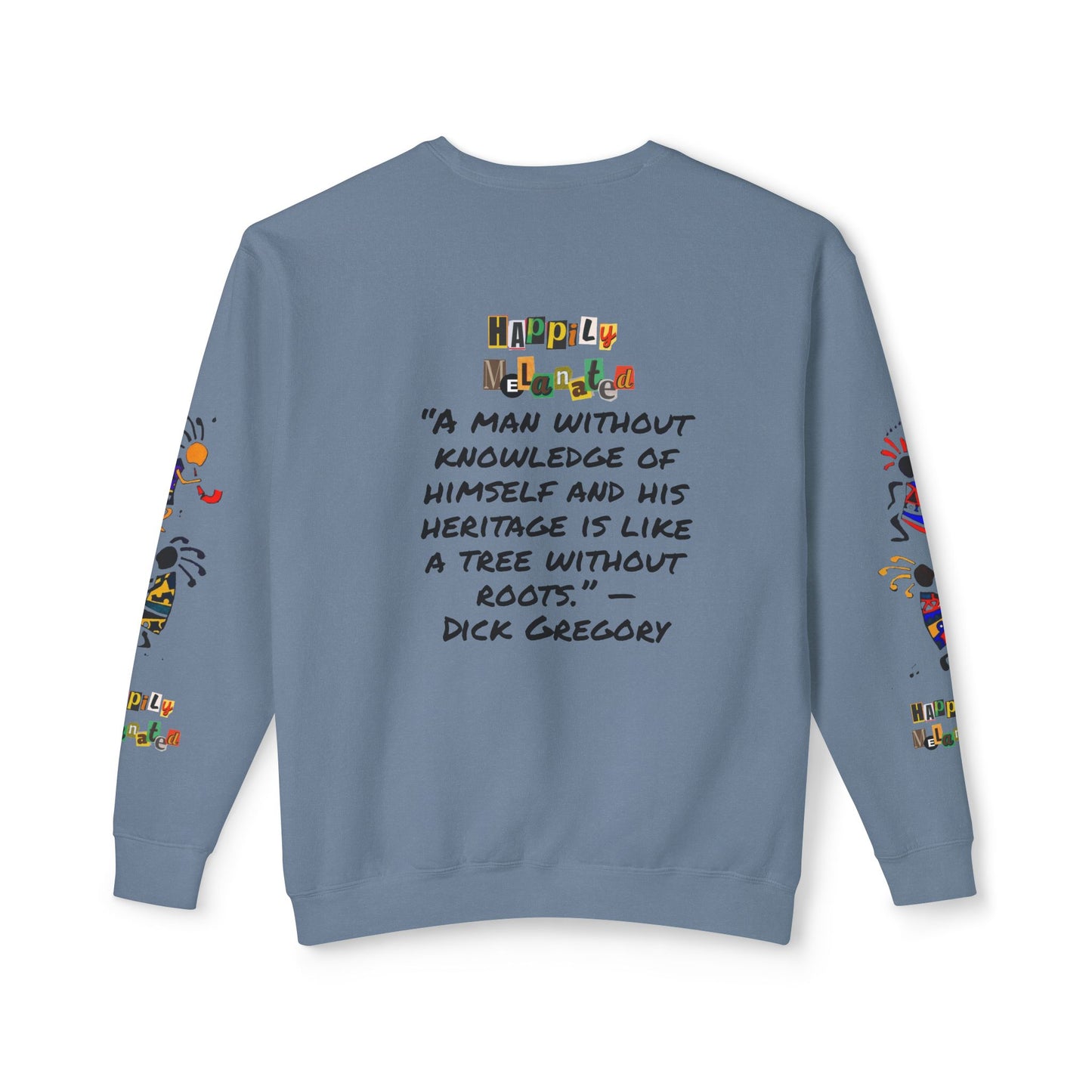 Handcrafted Afro Music Cartoon Graphic Unisex Lightweight Crewneck Sweatshirt