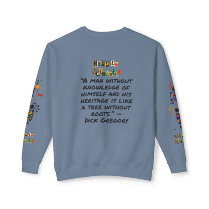 Handcrafted Afro Music Cartoon Graphic Unisex Lightweight Crewneck Sweatshirt