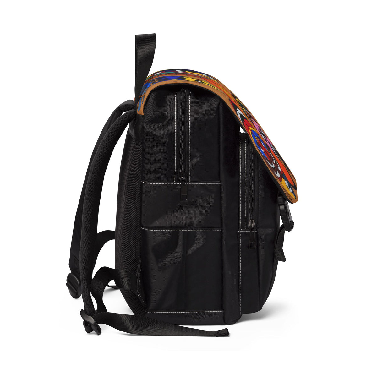 Afro Music Guitar Cartoon Backpack, Handcrafted Unisex Shoulder Bag, School Book Bag Printify