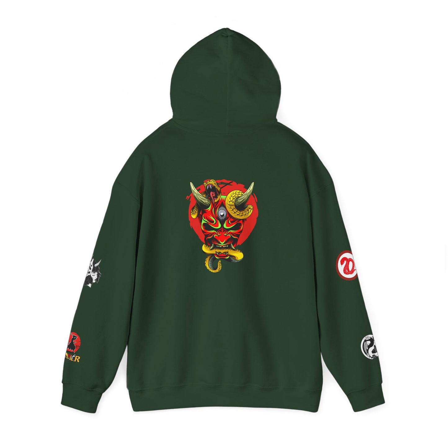 Samurai Menpo Art Hoodie, Japanese Ninja Graphic Unisex Sweatshirt, Warrior Theme Pullover
