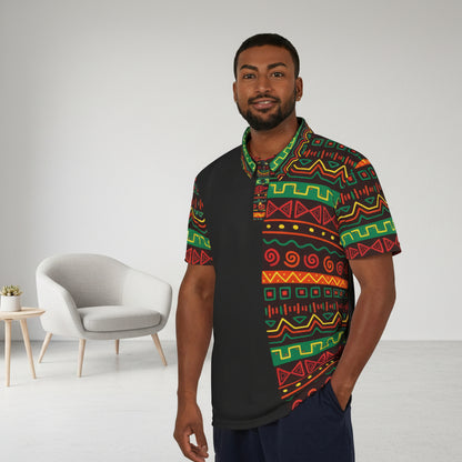 African Print Polo Shirt — Bold Kente-Inspired Pattern
