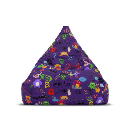 Kids' Fun Bean Bag Chair Cover - Playful Monsters, Cozy Seating for Sofas, Playrooms
