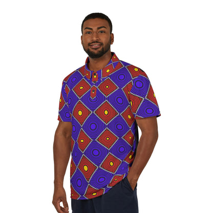 Geometric African Wax Print Unisex Polo Shirt