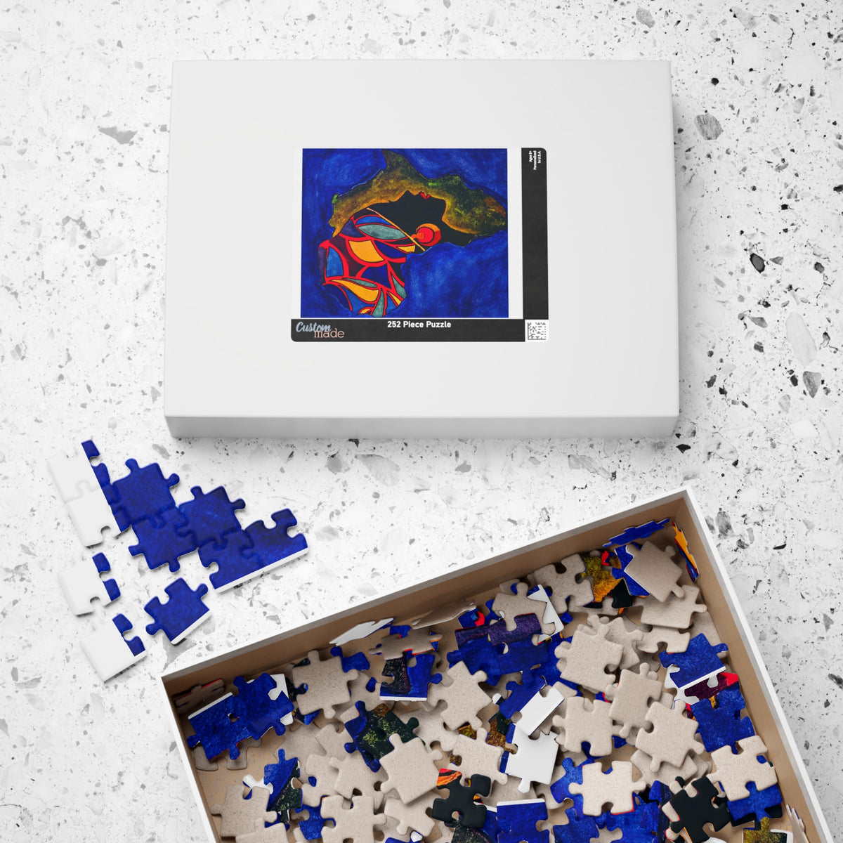 Artistic African Abstract Landscape Puzzle - Unique Design, Multiple Sizes Printify