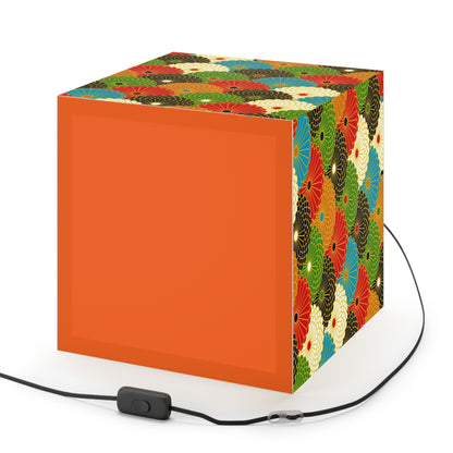 Japanese Fan Pattern Light Cube Lamp – Colorful Retro Geometric Table & Night Light
