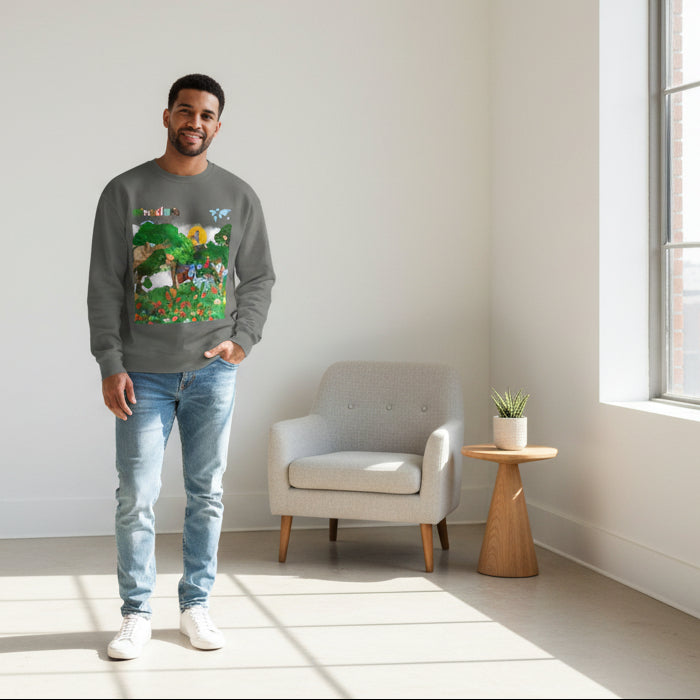 Jungle Theme Unisex Garment-Dyed Sweatshirt, Wild Animals Graphic, Safari Lover Gift Printify