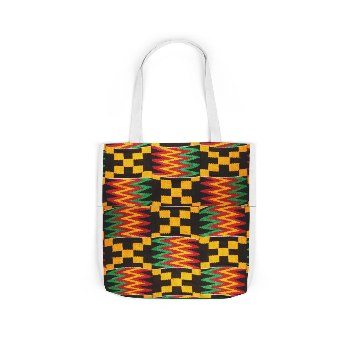 Kente Pattern Canvas Tote Bag — Vibrant African Print Market Tote Printify