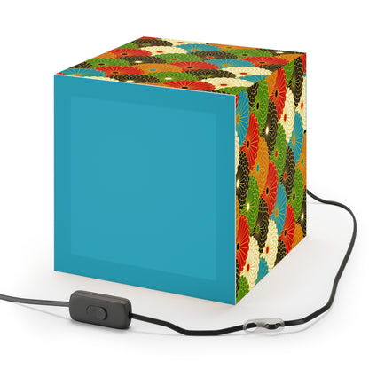 Japanese Fan Pattern Light Cube Lamp – Colorful Retro Geometric Table & Night Light