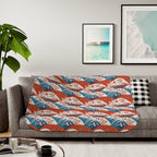 Sherpa Blanket, Asia Inspired Cozy Design Printify