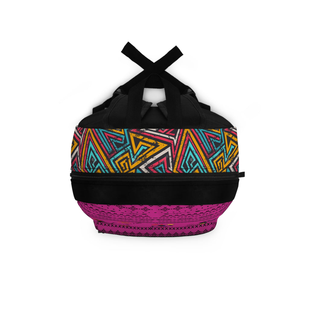 Boho Afro Music Backpack, Music Lover Bag, Cartoon Print Rucksack Printify