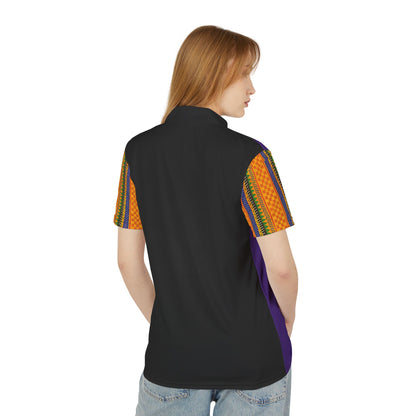 African Kente Stripe Polo Shirt — Vibrant Cultural Print Golf Polo
