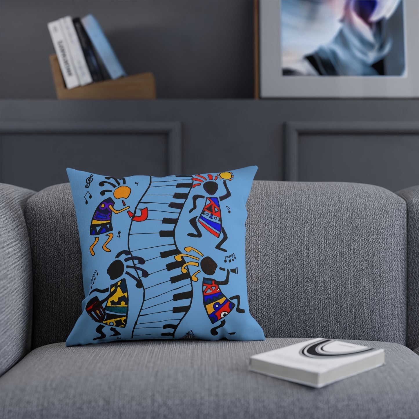 Musical Vibrations Cushion - Colorful Art for Home Decor