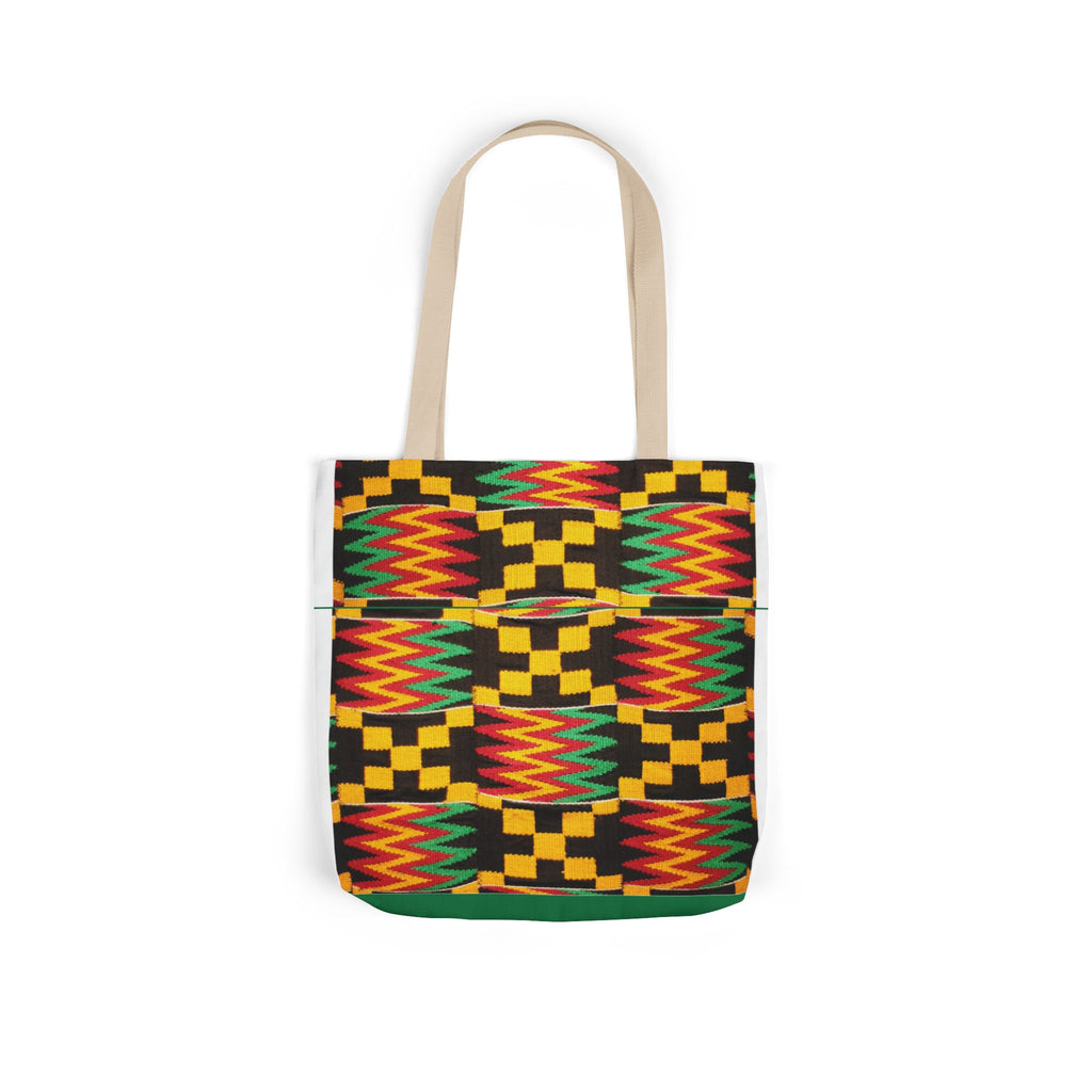 Kente Pattern Canvas Tote Bag — Vibrant African Print Market Tote Printify