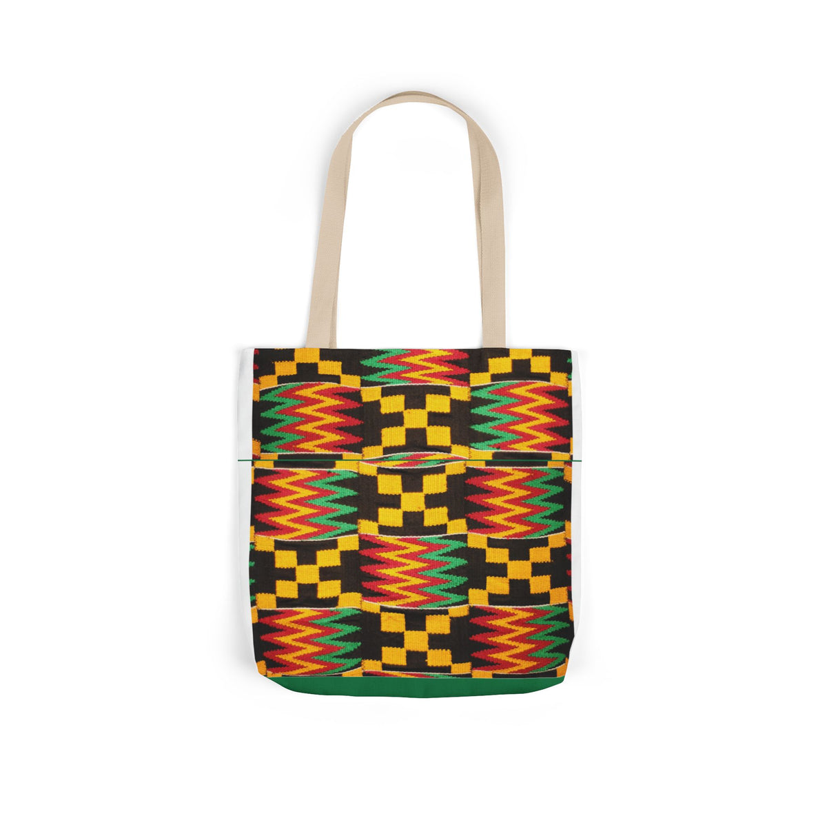 Kente Pattern Canvas Tote Bag — Vibrant African Print Market Tote Printify