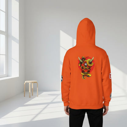 Samurai Menpo Art Hoodie, Japanese Ninja Graphic Unisex Sweatshirt, Warrior Theme Pullover
