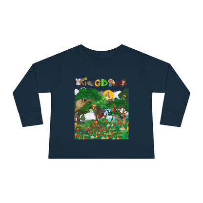 Jungle Animal Toddler Long Sleeve Tee, Kids Safari Shirt, Graphic Wildlife Top for Children