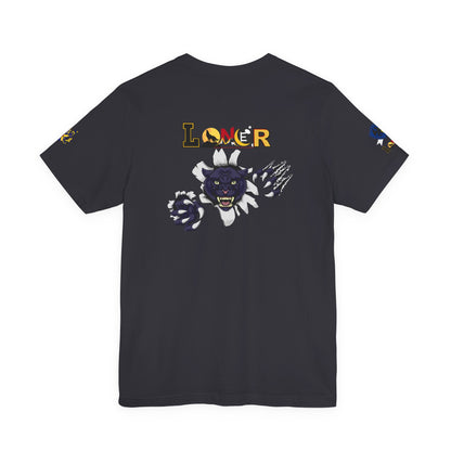 Panther Graphic Unisex Tee, Wild Animal Art Shirt, Jersey Wolf Design Top, Graphic Tee