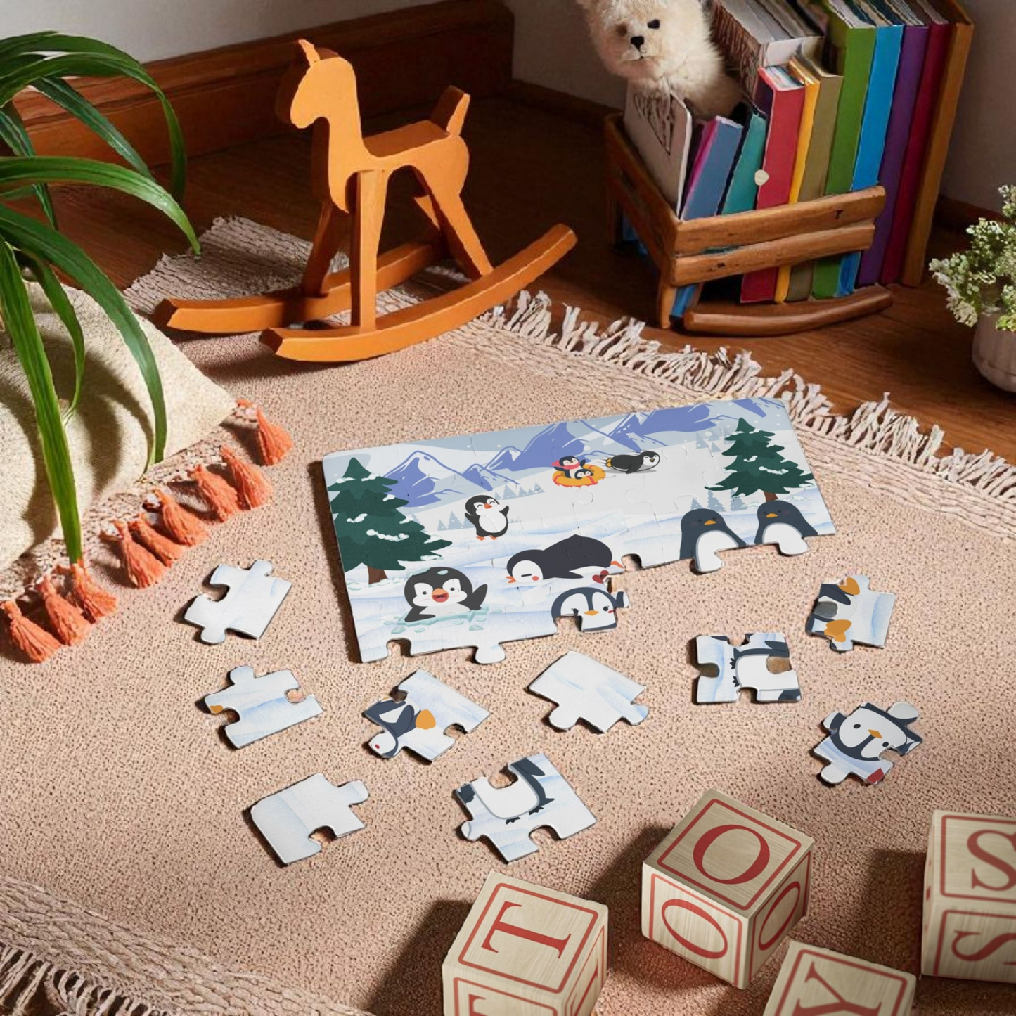 Panda Puzzle, Kids 30-Piece Jigsaw Game Toy, Children's Animal Learning Activity