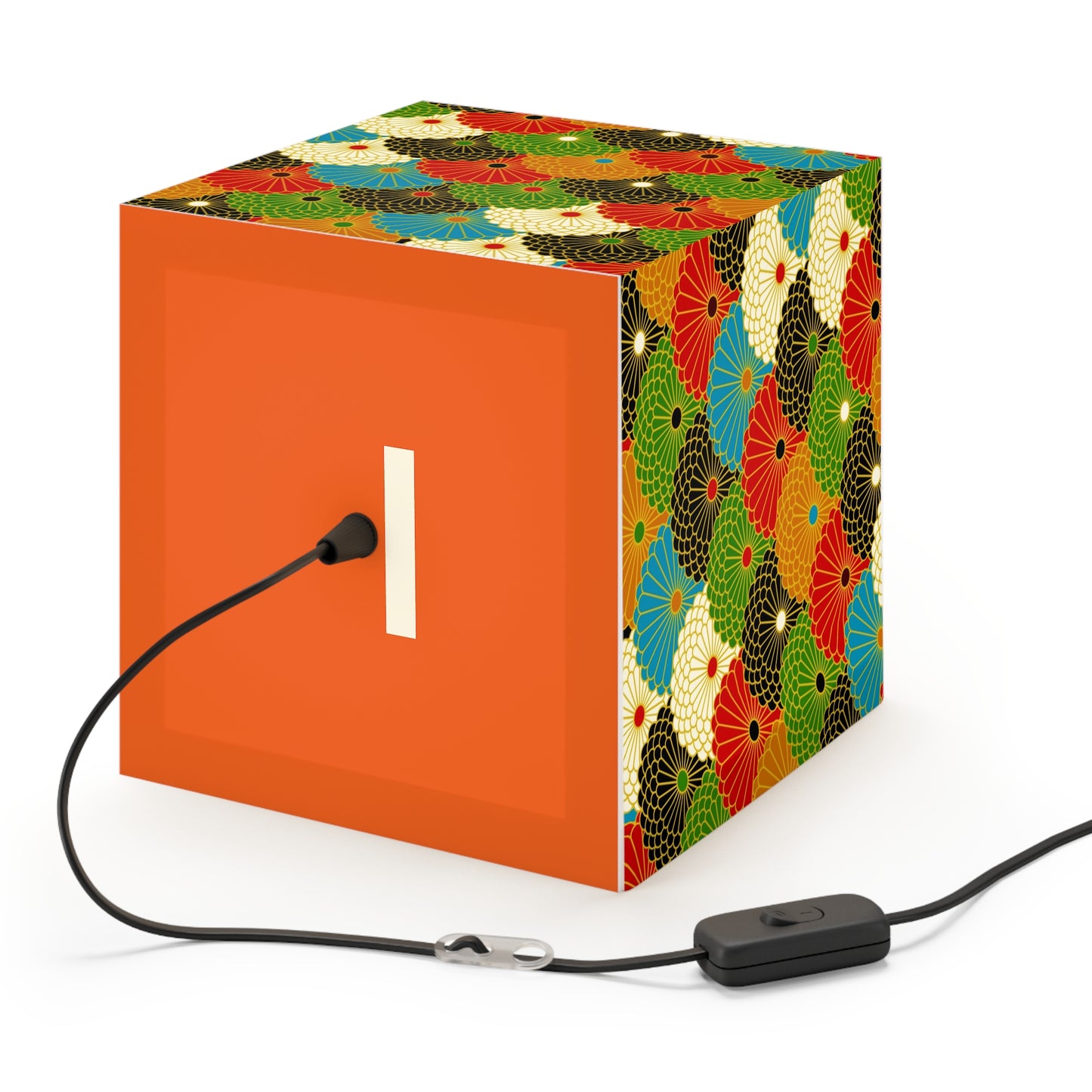 Japanese Fan Pattern Light Cube Lamp – Colorful Retro Geometric Table & Night Light