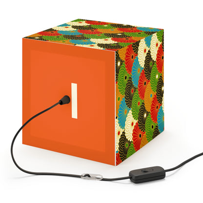 Japanese Fan Pattern Light Cube Lamp – Colorful Retro Geometric Table & Night Light