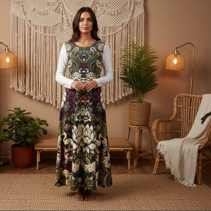 Floral Print Long Sleeve Dance Dress, Perfect for Parties, Dance Recitals, Spring Celebrations