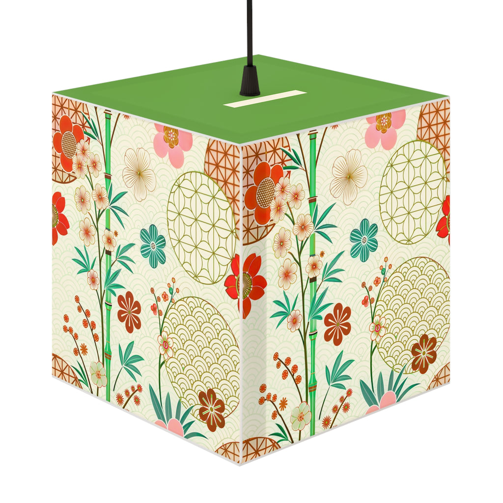 Japanese Floral Cube Lamp — Vintage Sakura Pattern Light Cube Printify