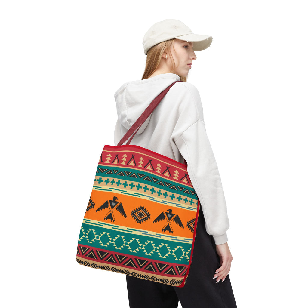 Southwestern Pattern Tote Bag - Native-Inspired Aztec Eagle Print Printify