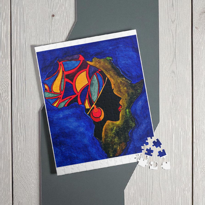 Artistic African Abstract Landscape Puzzle - Unique Design, Multiple Sizes