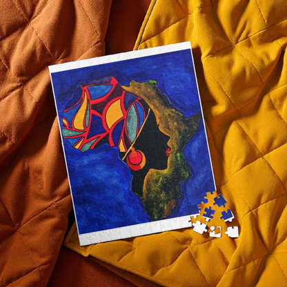 Artistic African Abstract Landscape Puzzle - Unique Design, Multiple Sizes