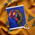 Artistic African Abstract Landscape Puzzle - Unique Design, Multiple Sizes Printify