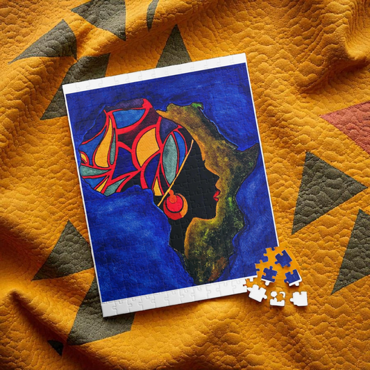 Artistic African Abstract Landscape Puzzle - Unique Design, Multiple Sizes