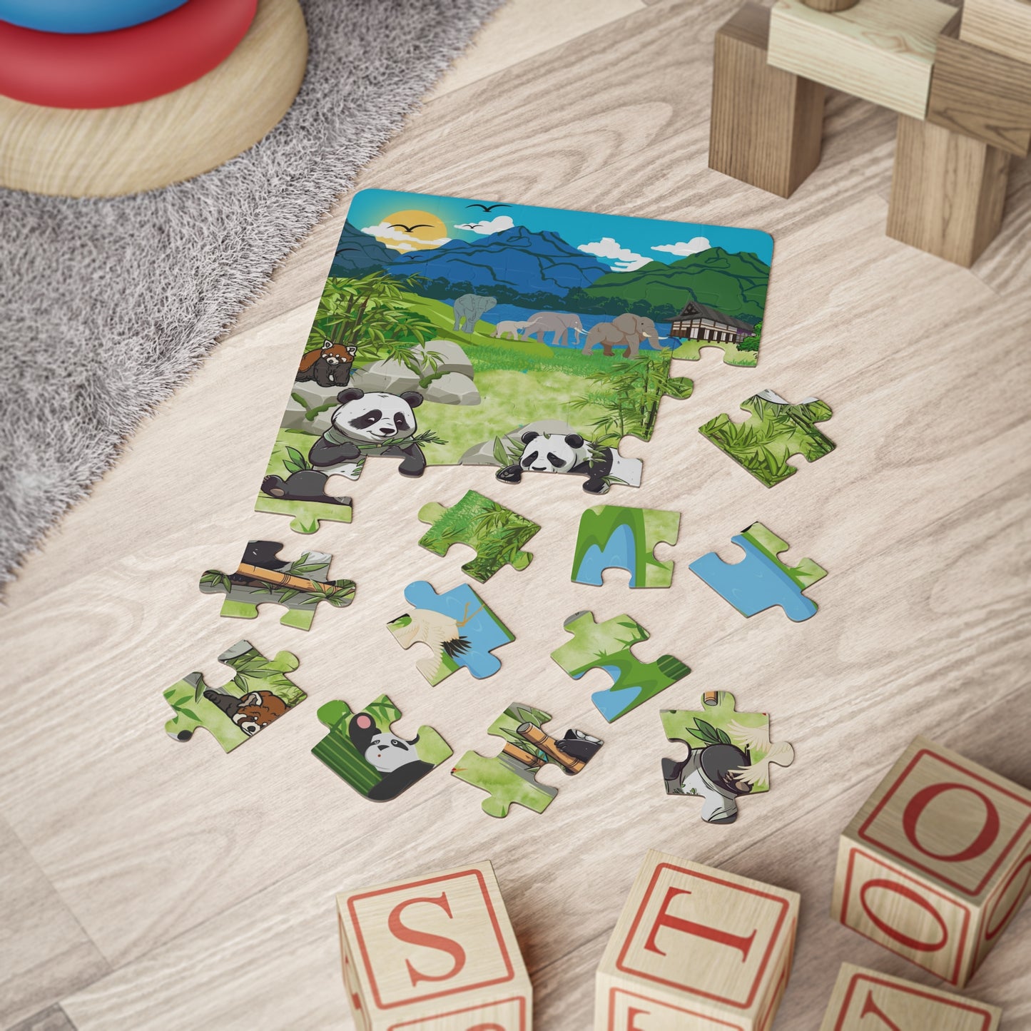 Panda Zoo Scene Puzzle — 30-Piece Kids' Jigsaw (Preschool Animal Puzzle)