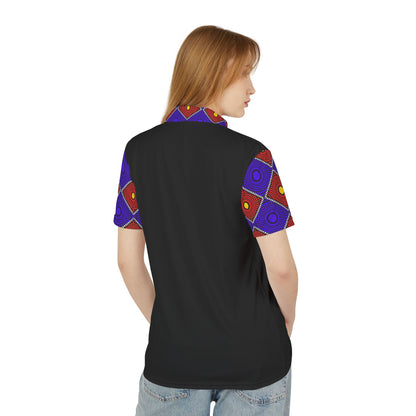 Unisex Geometric African Wax Print Polo Shirt