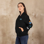 Explorer Themed Graphic Women's Bomber Jacket - Travel Enthusiast Vacation Mode Printify
