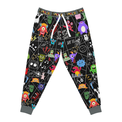 Graphic Monsters Joggers for Men & Women – Unisex Fit, Artistic Cartoon Print Printify