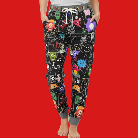 Graphic Monsters Joggers for Men & Women – Unisex Fit, Artistic Cartoon Print