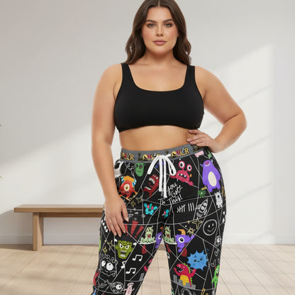Graphic Monsters Joggers for Men & Women – Unisex Fit, Artistic Cartoon Print