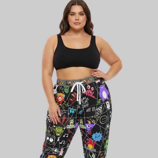 Graphic Monsters Joggers for Men & Women – Unisex Fit, Artistic Cartoon Print