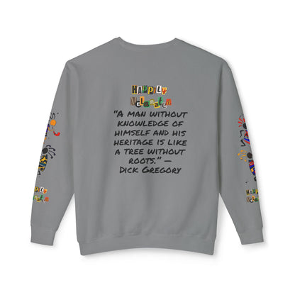 Handcrafted Afro Music Cartoon Graphic Unisex Lightweight Crewneck Sweatshirt