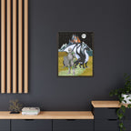 Framed Matte Canvas - Knight and Dragon Fantasy Art Printify