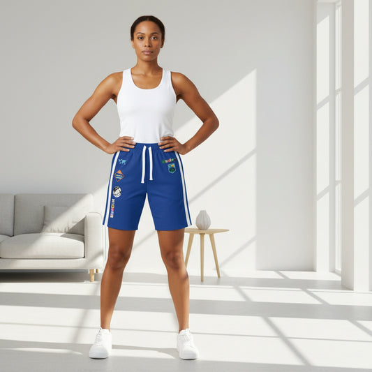 Travel Themed Athletic Shorts, Unisex Casual Gym Wear, Perfect for Summer Activities
