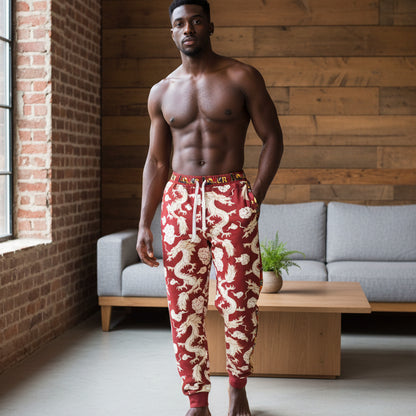 Dragon Print Athletic Joggers for Comfort & Style, Casual Wear, Workouts, Gifts for Sports Lovers, Cozy Lounge Pants Printify