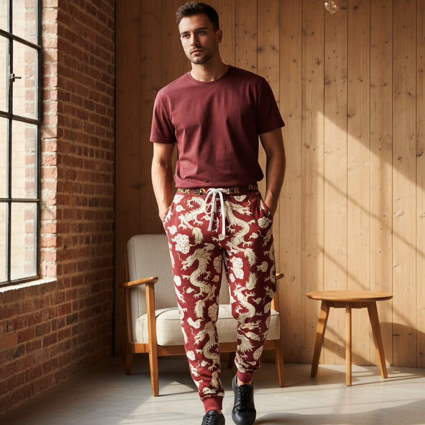 Dragon Print Athletic Joggers for Comfort & Style, Casual Wear, Workouts, Gifts for Sports Lovers, Cozy Lounge Pants Printify