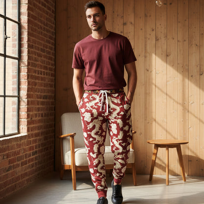 Dragon Print Athletic Joggers for Comfort & Style, Casual Wear, Workouts, Gifts for Sports Lovers, Cozy Lounge Pants Printify