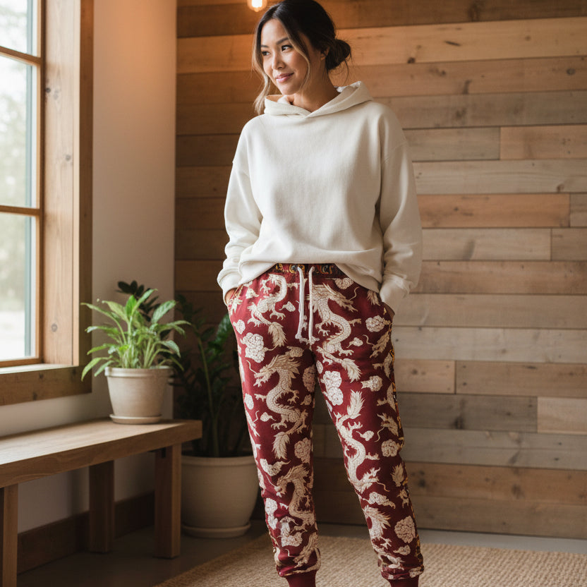 Dragon Print Athletic Joggers for Comfort & Style, Casual Wear, Workouts, Gifts for Sports Lovers, Cozy Lounge Pants Printify