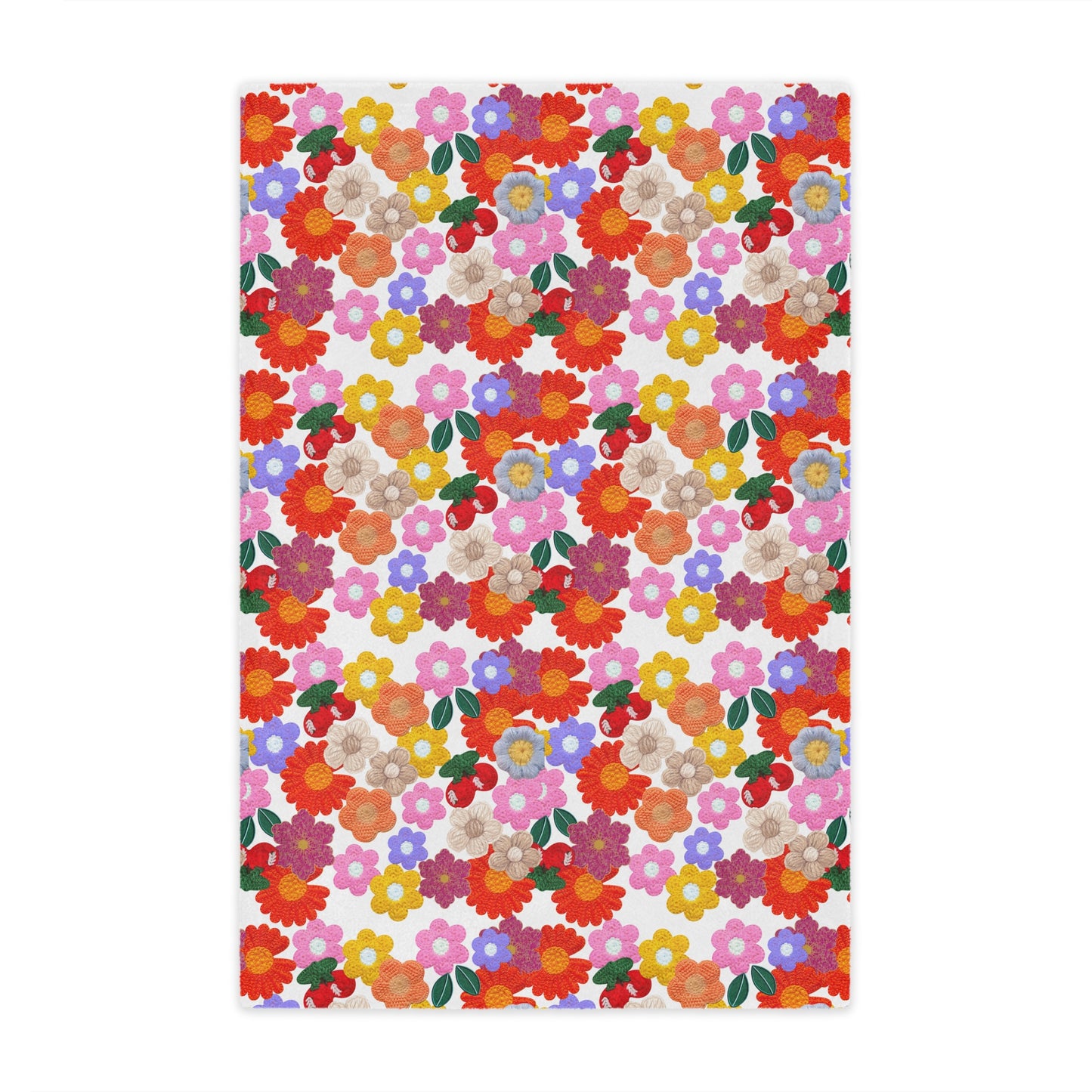 Floral Fiesta Minky Blanket — Bright Retro Flower Pattern, Cozy Throw for Living Room & Kids