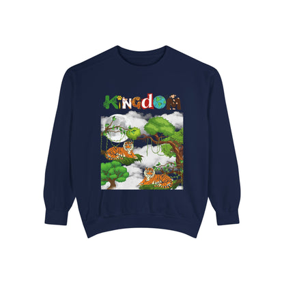 Tiger Jungle Unisex Sweatshirt, Wild Animals Garment-Dyed Jumper, Wildlife Sweatshirt, Tiger Print