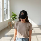 Dad Hat - Lone Wolf Themed Unisex Dad Hat with Leather Patch (Round) Unisex Printify