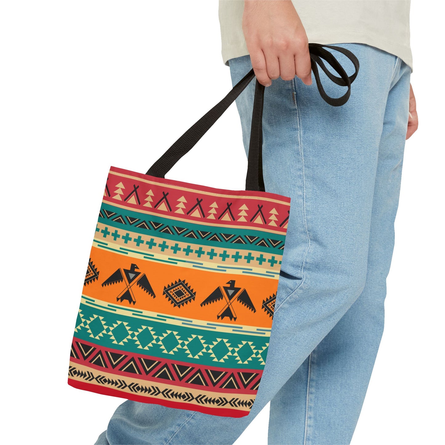 Southwestern Pattern Tote Bag - Native-Inspired Aztec Eagle Print