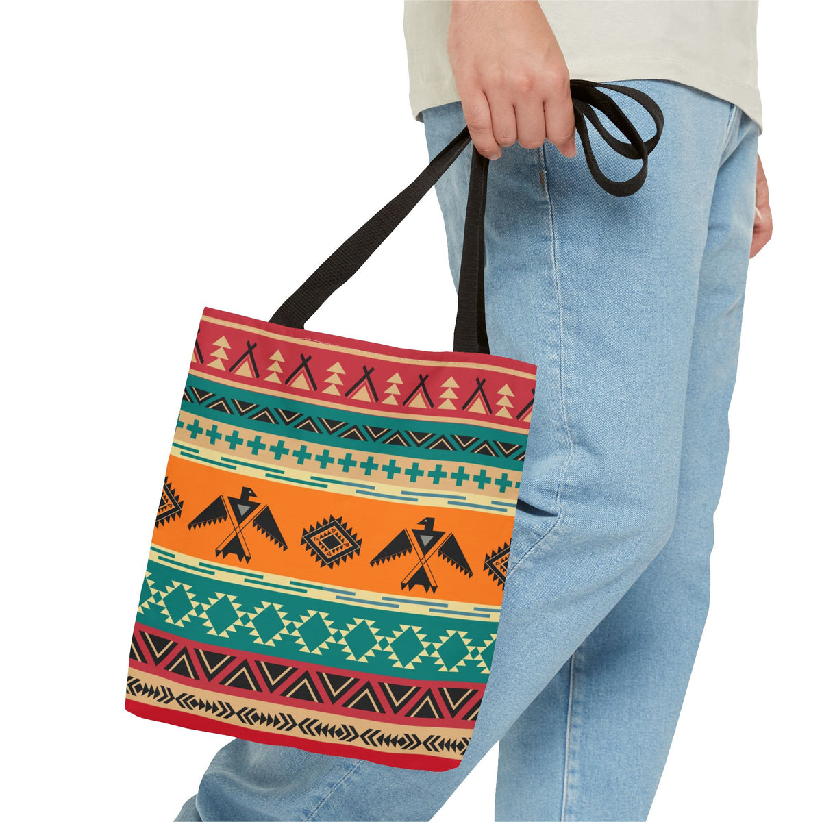 Southwestern Pattern Tote Bag - Native-Inspired Aztec Eagle Print Printify